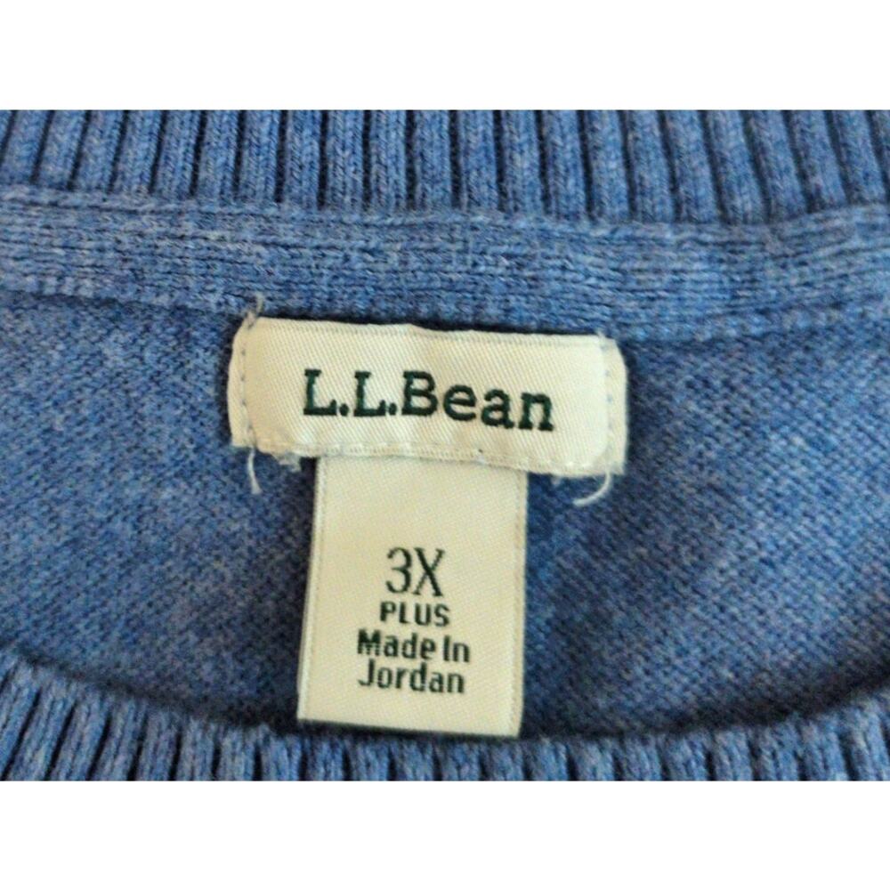 LL Bean Mens Cotton Cashmere Blend Sweater 3X Blue Pullover Casual Wear Warm